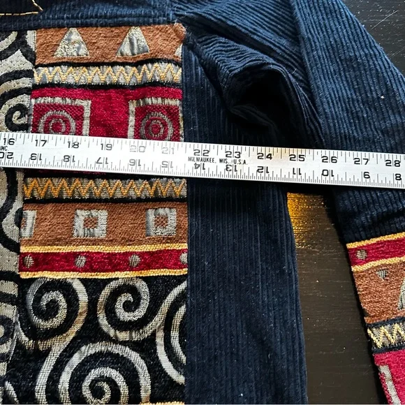 Vintage Notations Size 20 XXL 2X Red Blue Tribal Blazer Unique Grandma Chic - Picture 5 of 7